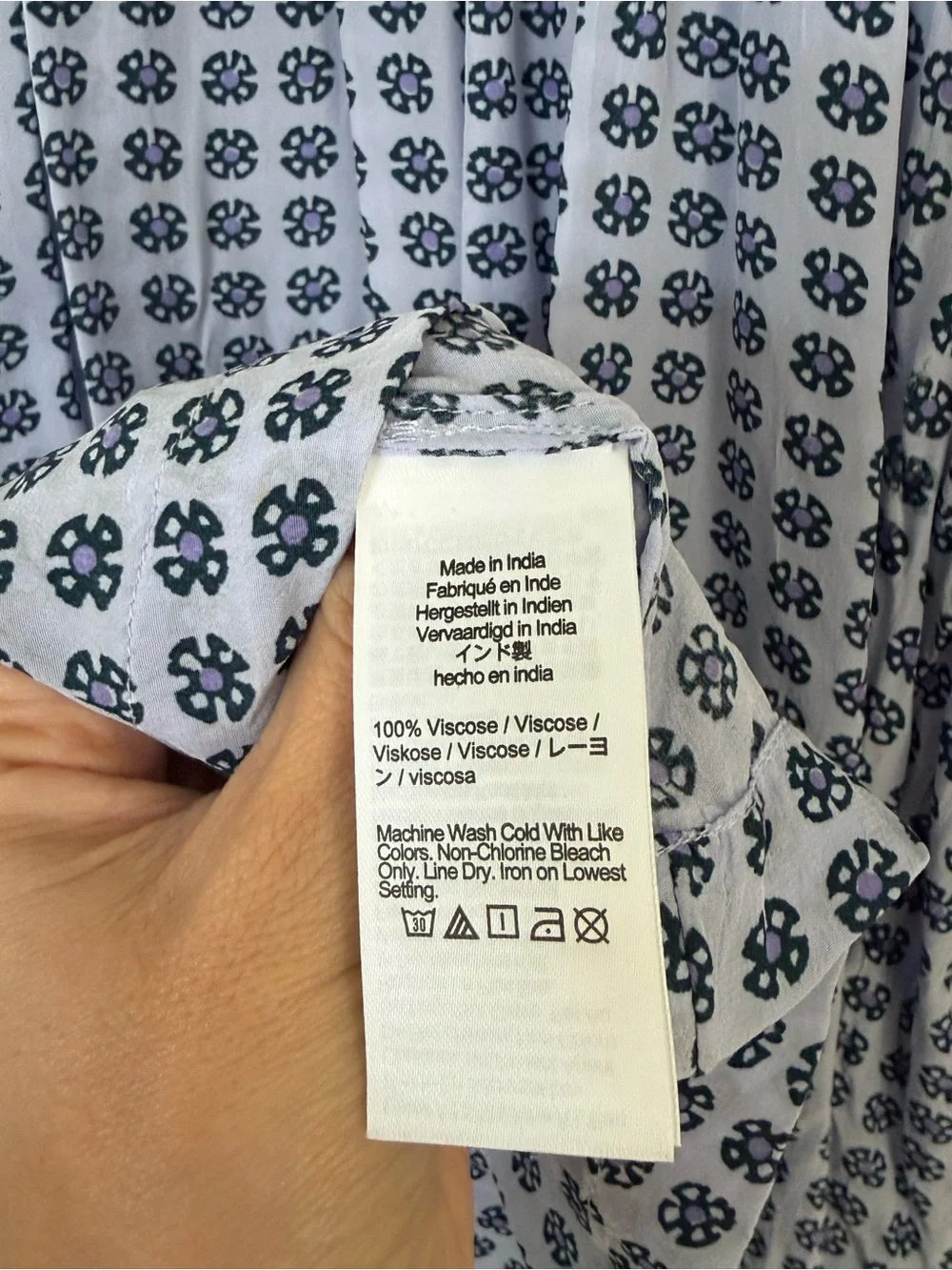 Madewell Blue Floral Puff-Sleeve Button Top